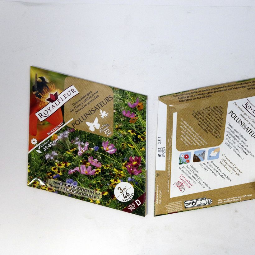Exemple de spécimen de Mélange pour attirer les pollinisateurs - Sachet 3 m2 Graines tel que livré