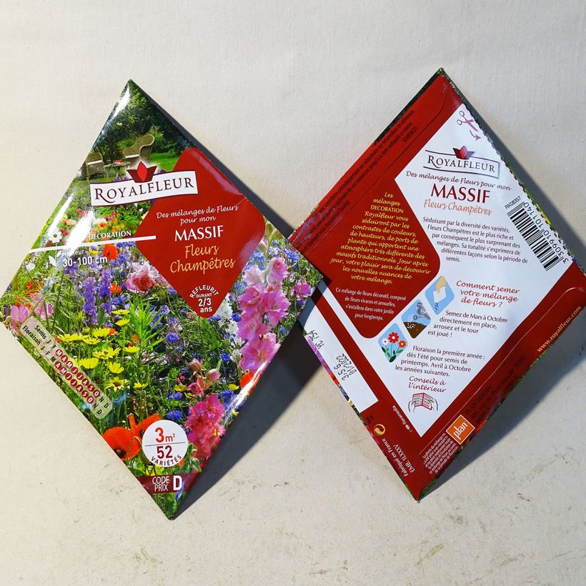 Exemple de spécimen de Mélange pour massif Fleurs Champêtres - Sachet 3 m2 tel que livré