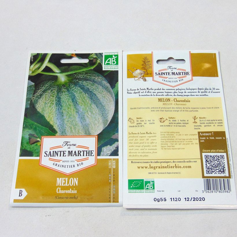 Exemple de spécimen de Melon Charentais Bio - Ferme de Sainte Marthe tel que livré