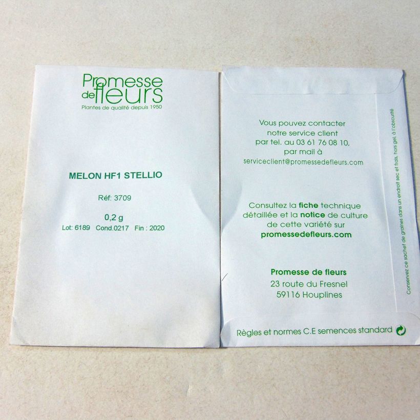 Exemple de spécimen de Melon Stellio F1 Graines tel que livré