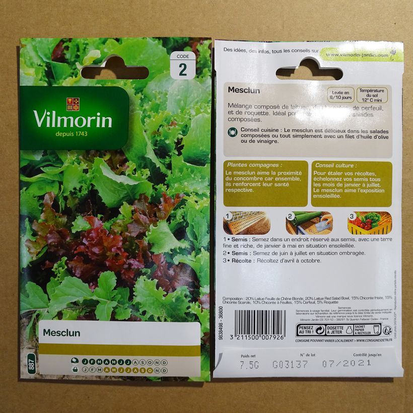 Exemple de spécimen de Mesclun - Vilmorin Graines tel que livré