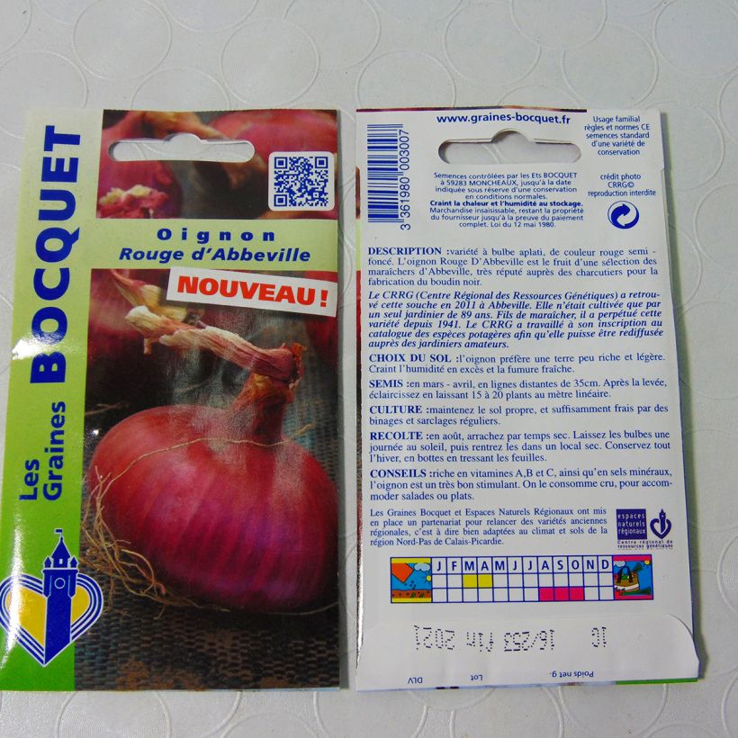 Exemple de spécimen de Oignon rouge d'Abbeville Graines tel que livré