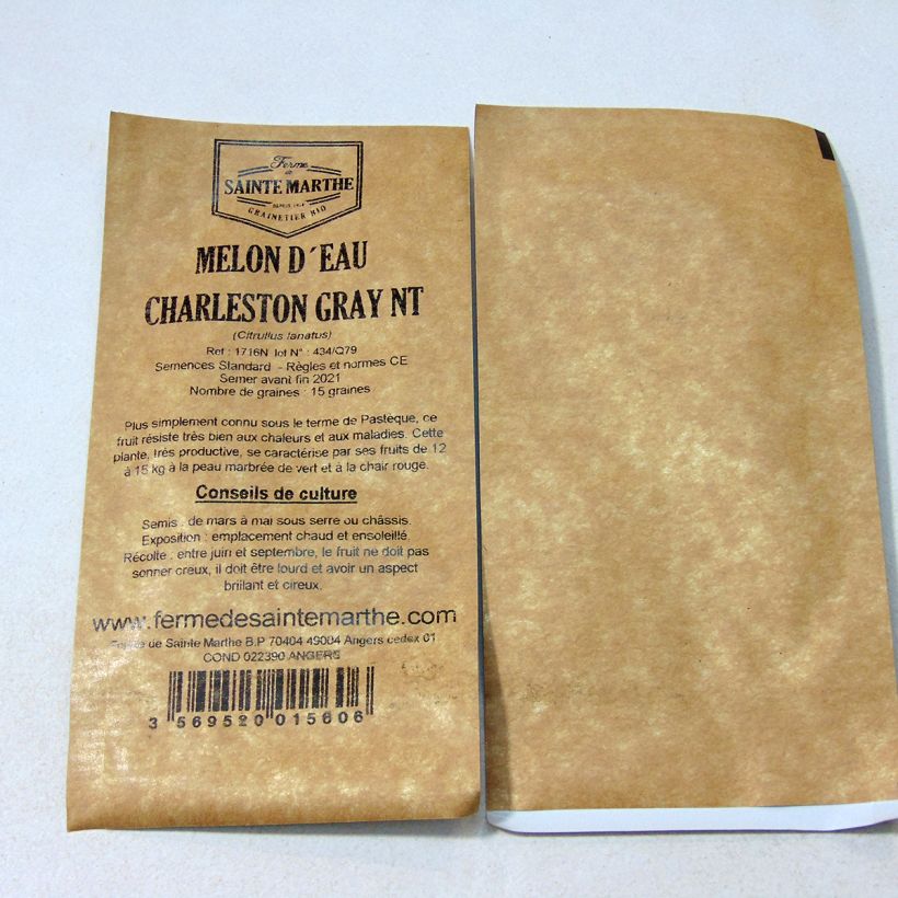 Exemple de spécimen de Pastèque Charleston Grey NT (Melon d'eau) - Ferme de Sainte Marthe Graines tel que livré