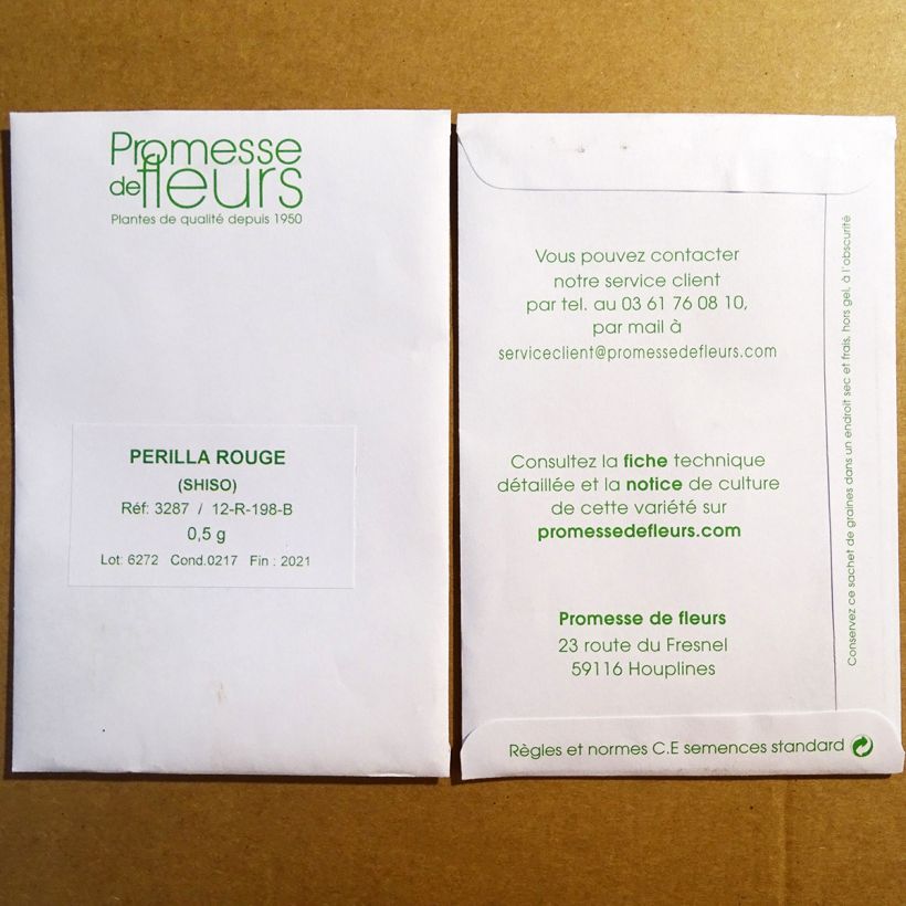 Exemple de spécimen de Perilla Rouge - Shiso Graines tel que livré