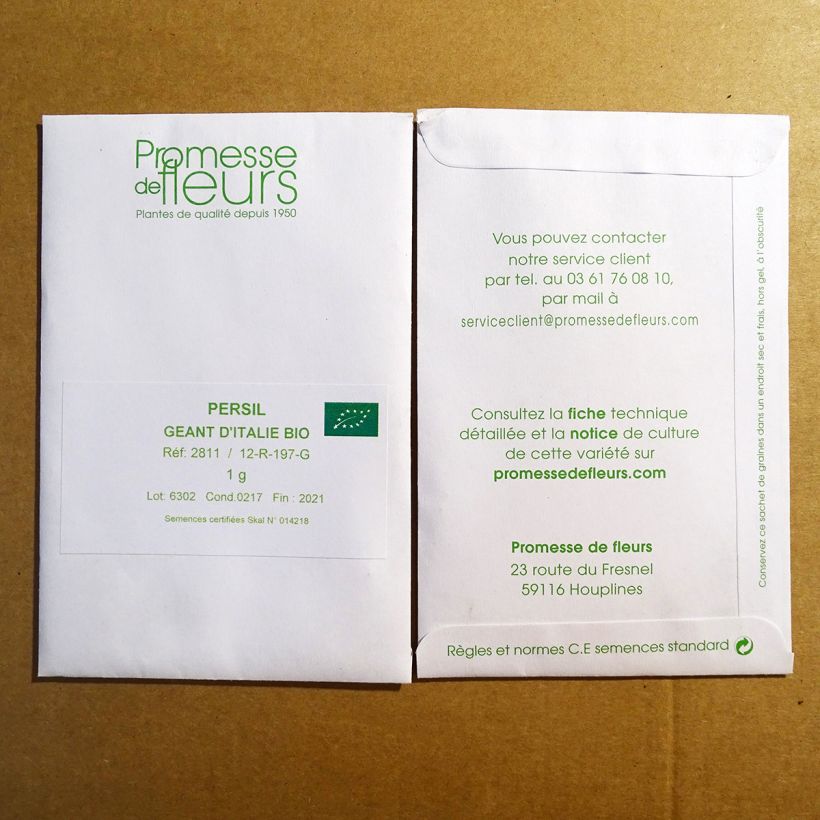 Exemple de spécimen de Persil Géant d'Italie Bio - Graines Graines tel que livré