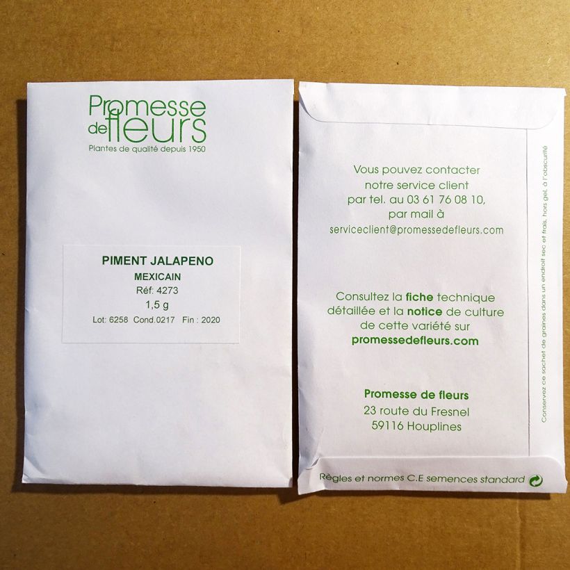 Exemple de spécimen de Piment Jalapeno mexicain Graines tel que livré