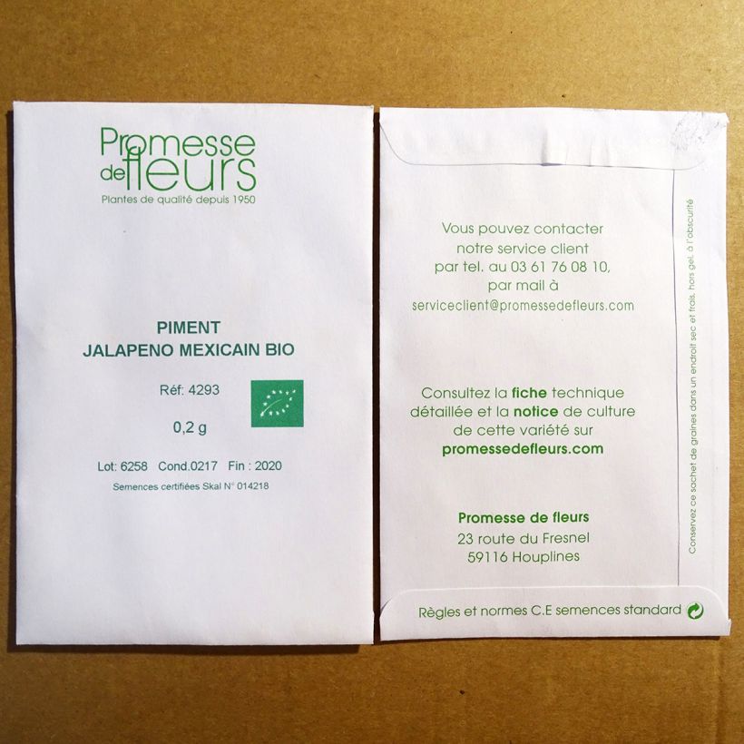 Exemple de spécimen de Piment Jalapeño mexicain Bio Graines tel que livré