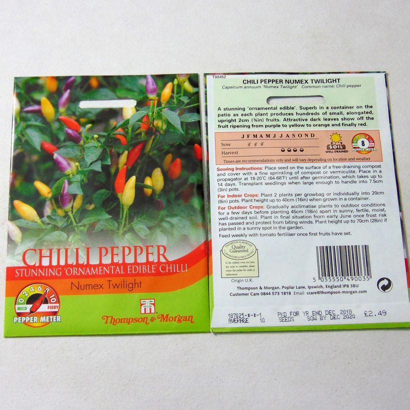 Exemple de spécimen de Piment Numex Twilight - Capsicum annuum Graines tel que livré