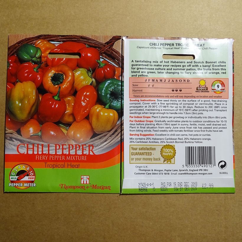 Exemple de spécimen de Piment Tropical Heat - Capsicum annuum Graines tel que livré