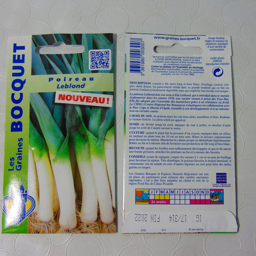 Exemple de spécimen de Poireau Leblond - Allium porrum Graines tel que livré