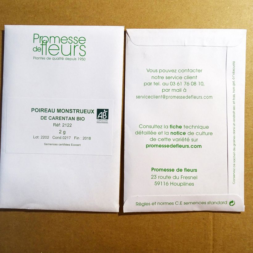 Exemple de spécimen de Poireau Monstrueux de Carentan Bio - Allium porrum    Graines tel que livré
