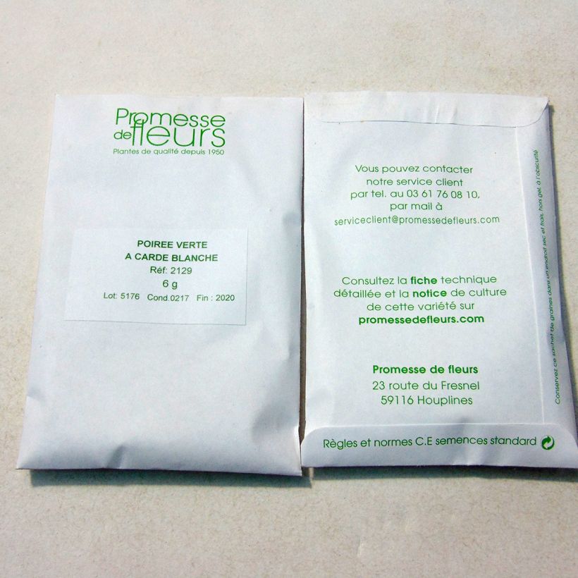 Exemple de spécimen de Poirée verte à Carde Blanche - Blette - Beta vulgaris Graines tel que livré