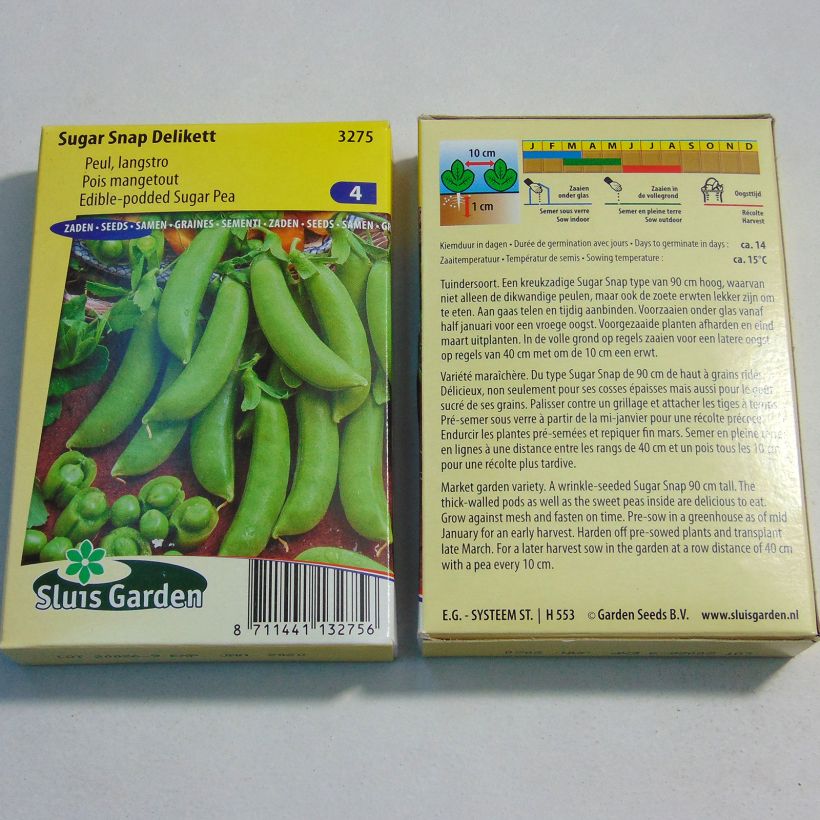 Exemple de spécimen de Pois à rames Sugar Snap Delikett - Pois croquant - Pisum sativum Graines tel que livré