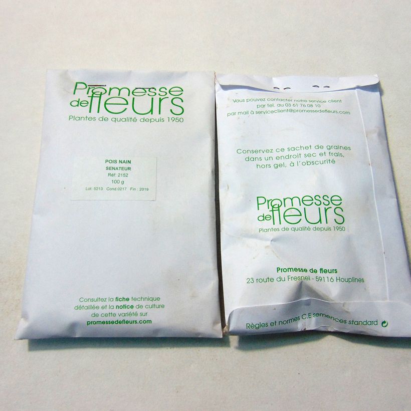 Exemple de spécimen de Pois demi-ramant Sénateur à grains ridés - Pisum sativum Graines tel que livré