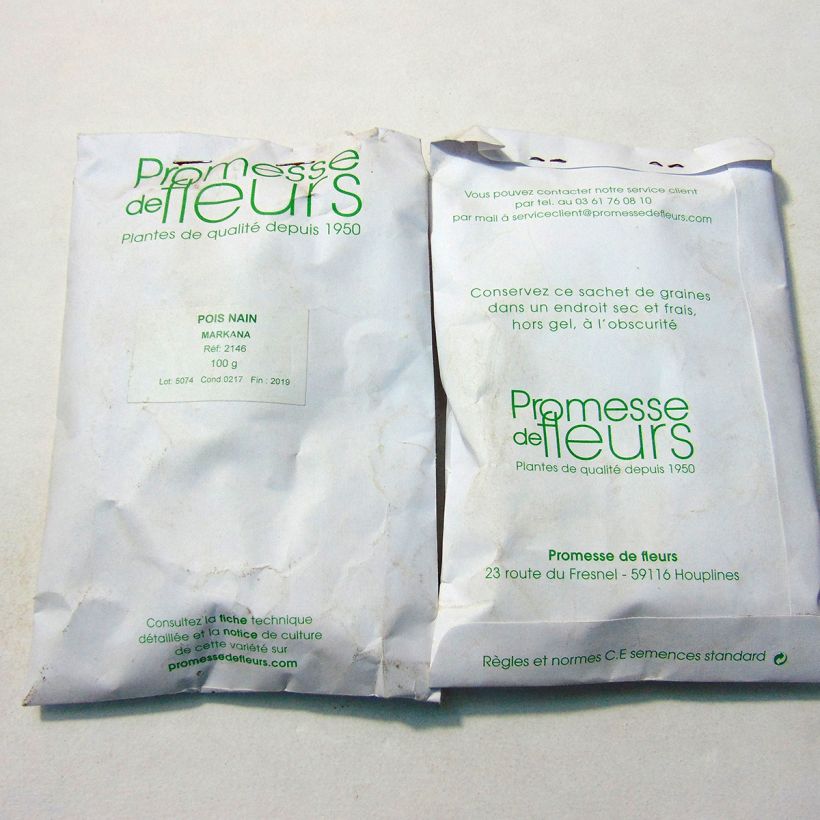 Exemple de spécimen de Pois nain Markana (à grains ridés ) - Pisum sativum Graines tel que livré