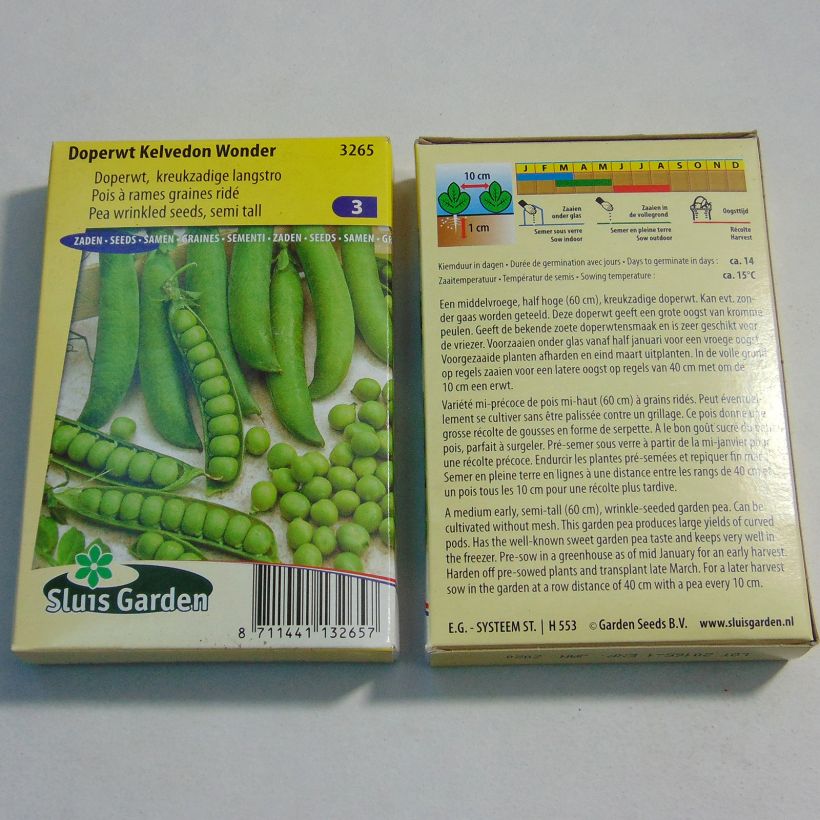 Exemple de spécimen de Pois nain Merveille de Kelvedon (Kelvedon Wonder) - Pisum sativum Graines tel que livré