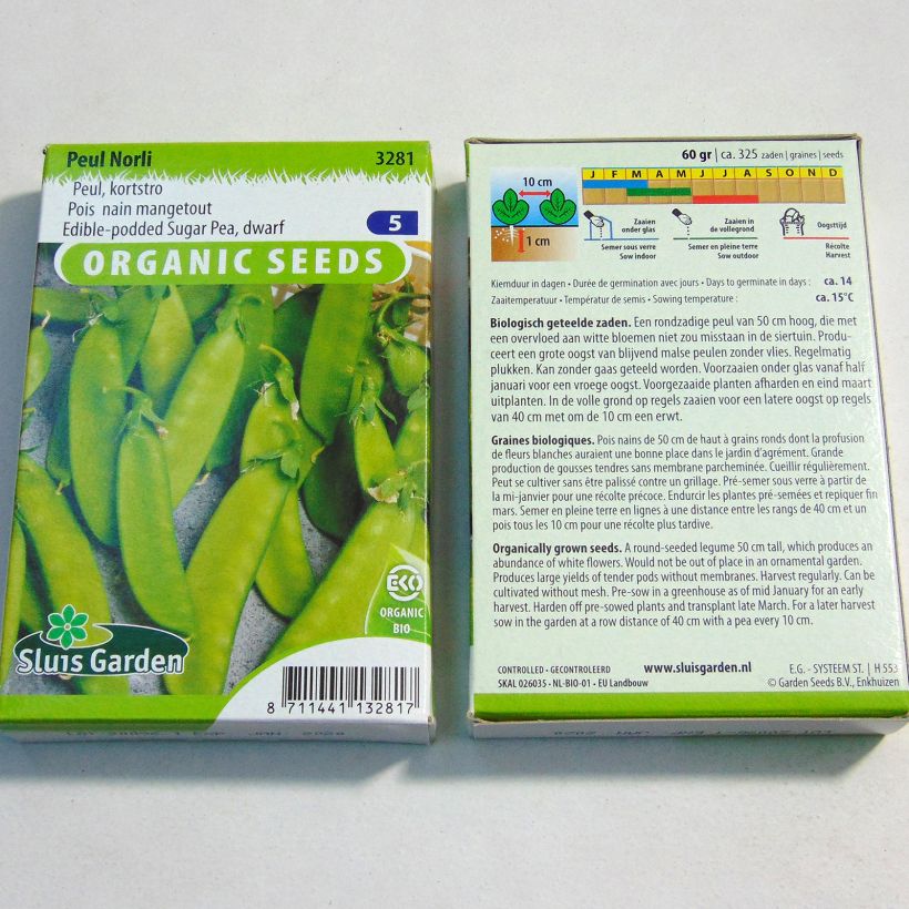 Exemple de spécimen de Pois nain Norli mangetout BIO Graines tel que livré