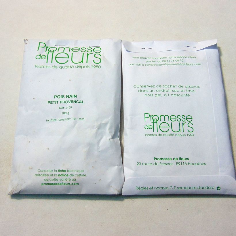 Exemple de spécimen de Pois nain Petit Provencal (grains ronds) - Pisum sativum Graines tel que livré
