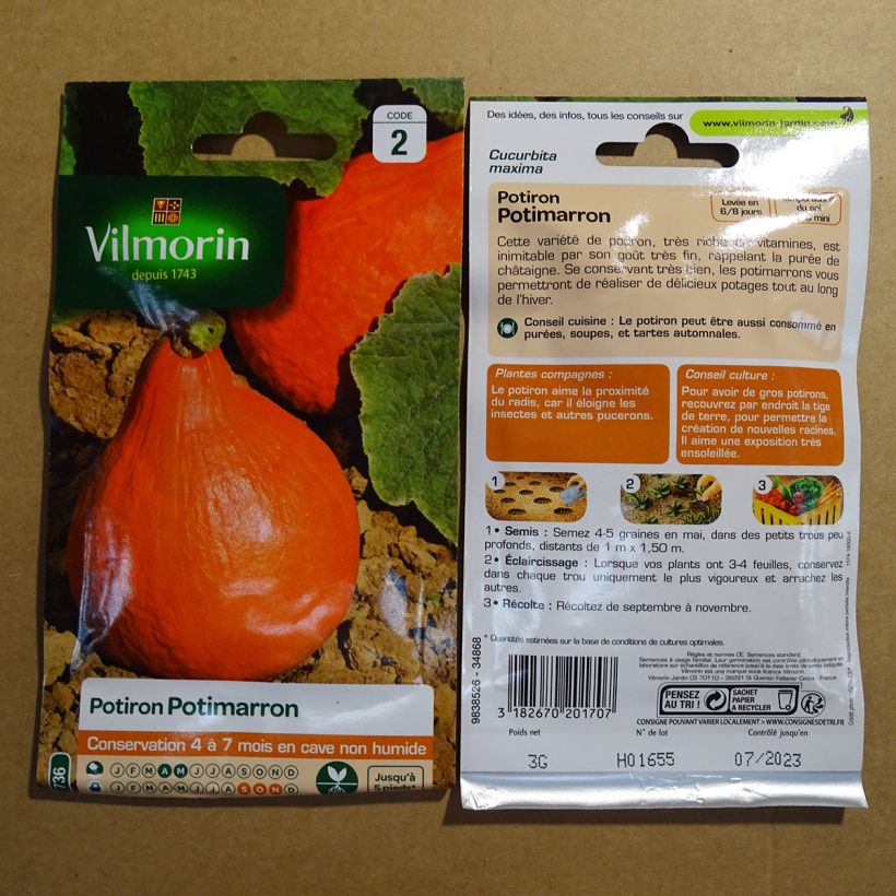 Exemple de spécimen de Potiron potimarron - Vilmorin Graines tel que livré