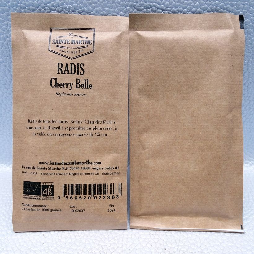 Exemple de spécimen de Radis Cherry Belle Bio - Ferme de Sainte Marthe Graines tel que livré