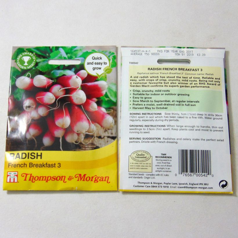 Exemple de spécimen de Radis French Breakfast 3 - Raphanus sativus Graines tel que livré