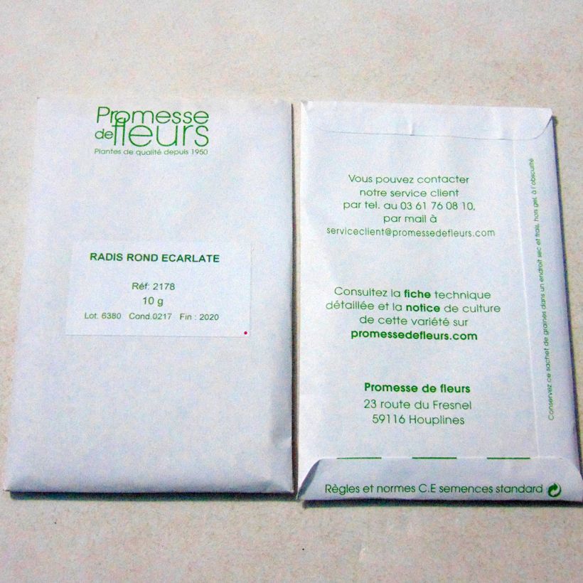 Exemple de spécimen de Radis rond écarlate - Raphanus sativus Graines tel que livré