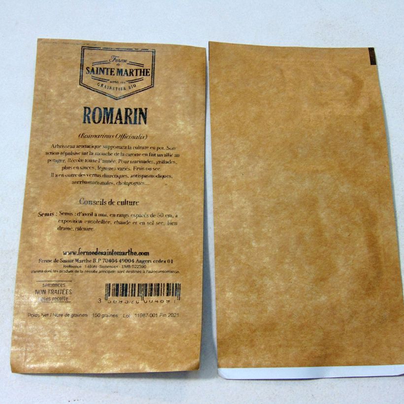 Exemple de spécimen de Romarin officinal Bio - Ferme de Sainte Marthe Graines tel que livré