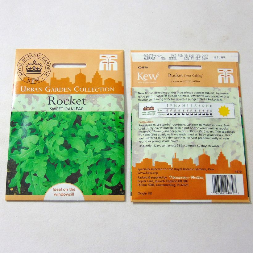 Exemple de spécimen de Roquette Sweet Oakleaf  le sachet de 600 graines tel que livré