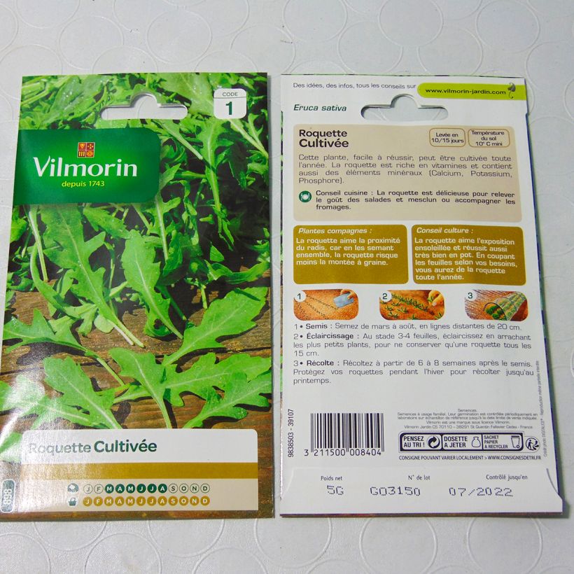 Exemple de spécimen de Roquette cultivée - Vilmorin tel que livré