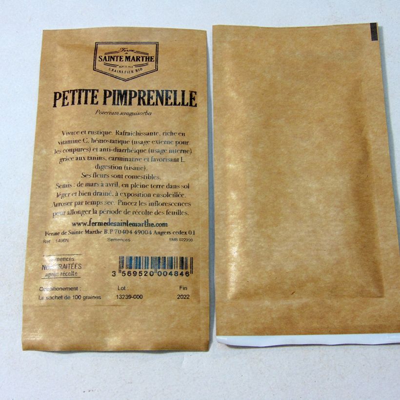 Exemple de spécimen de Sanguisorba minor - Petite Pimprenelle Bio - Ferme de Sainte Marthe Graines tel que livré