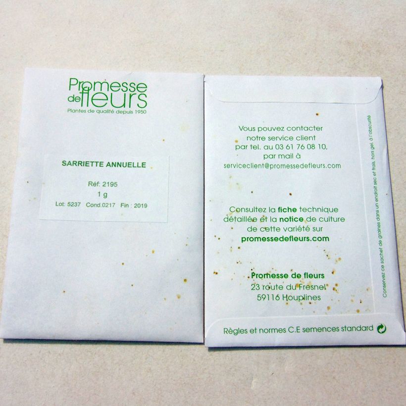 Exemple de spécimen de Sarriette annuelle - Satureja hortensis Graines tel que livré