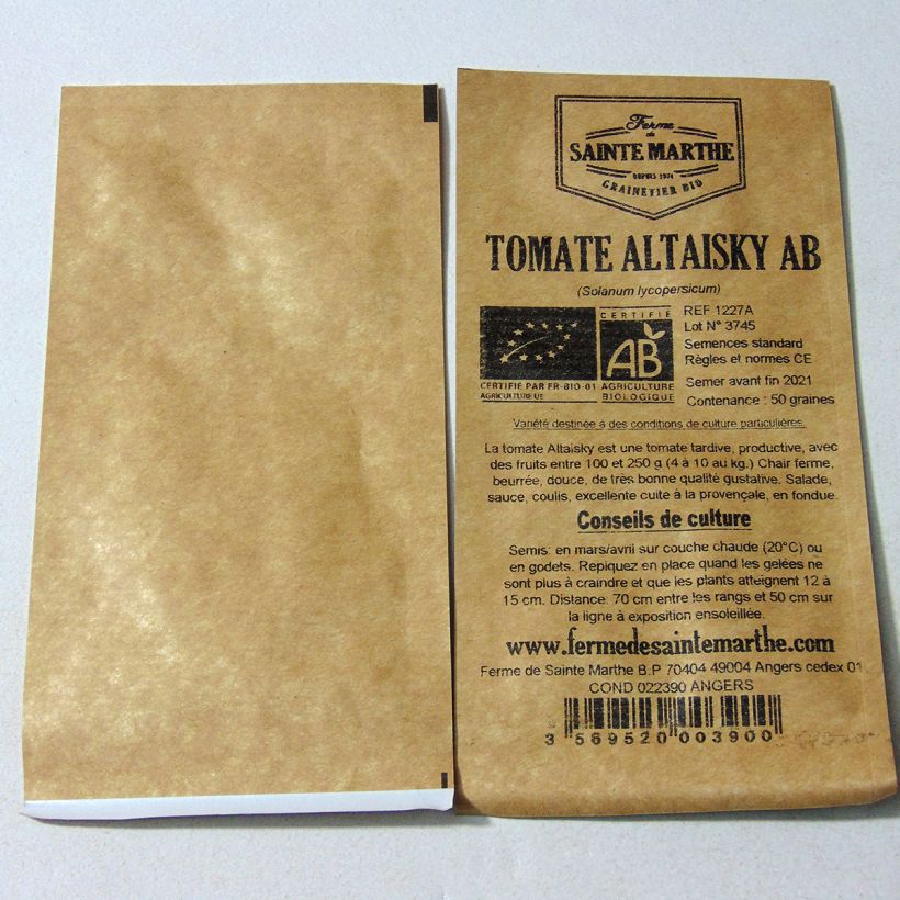Exemple de spécimen de Tomate Altaisky Bio - Ferme de Sainte Marthe Graines tel que livré