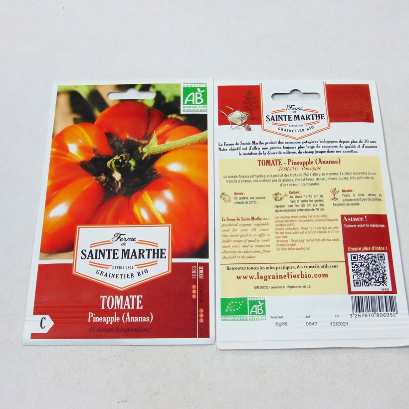 Exemple de spécimen de Tomate Ananas Bio – Ferme de Sainte Marthe tel que livré