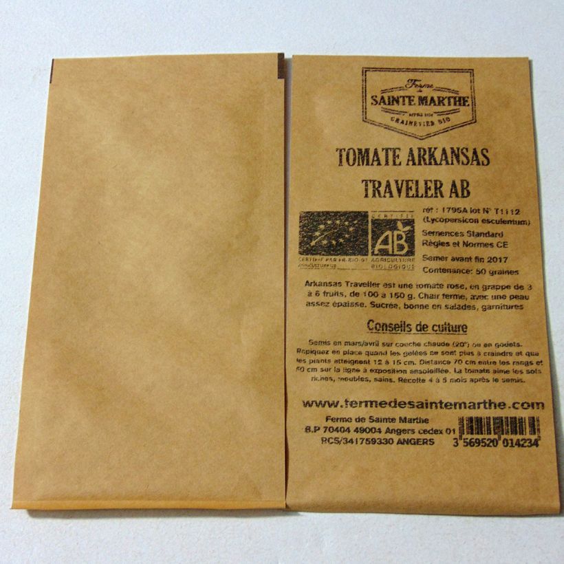 Exemple de spécimen de Tomate Arkansas Traveler Bio - Ferme de Sainte Marthe Graines tel que livré