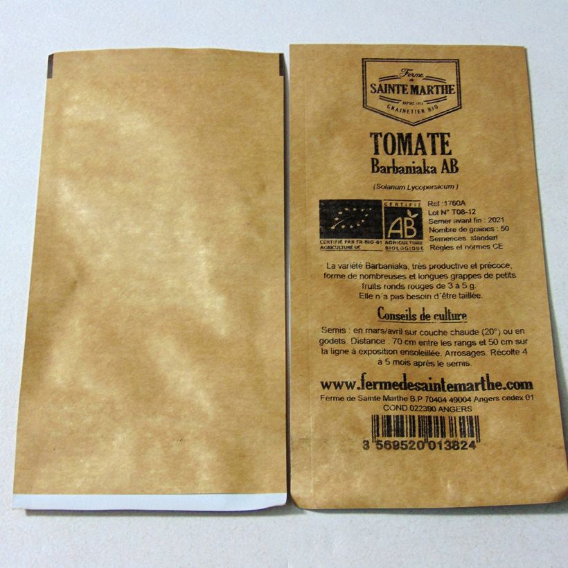 Exemple de spécimen de Tomate Barbaniaka Bio - Ferme de Sainte Marthe Graines tel que livré