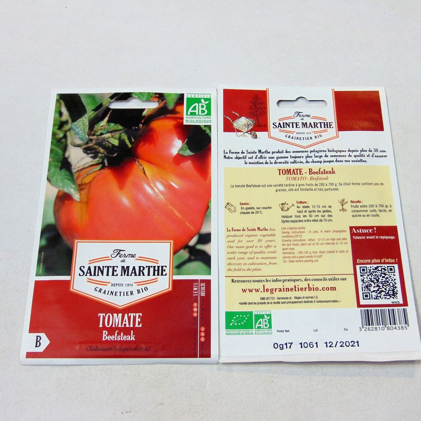 Exemple de spécimen de Tomate Beefsteak Bio - Ferme de Sainte Marthe tel que livré