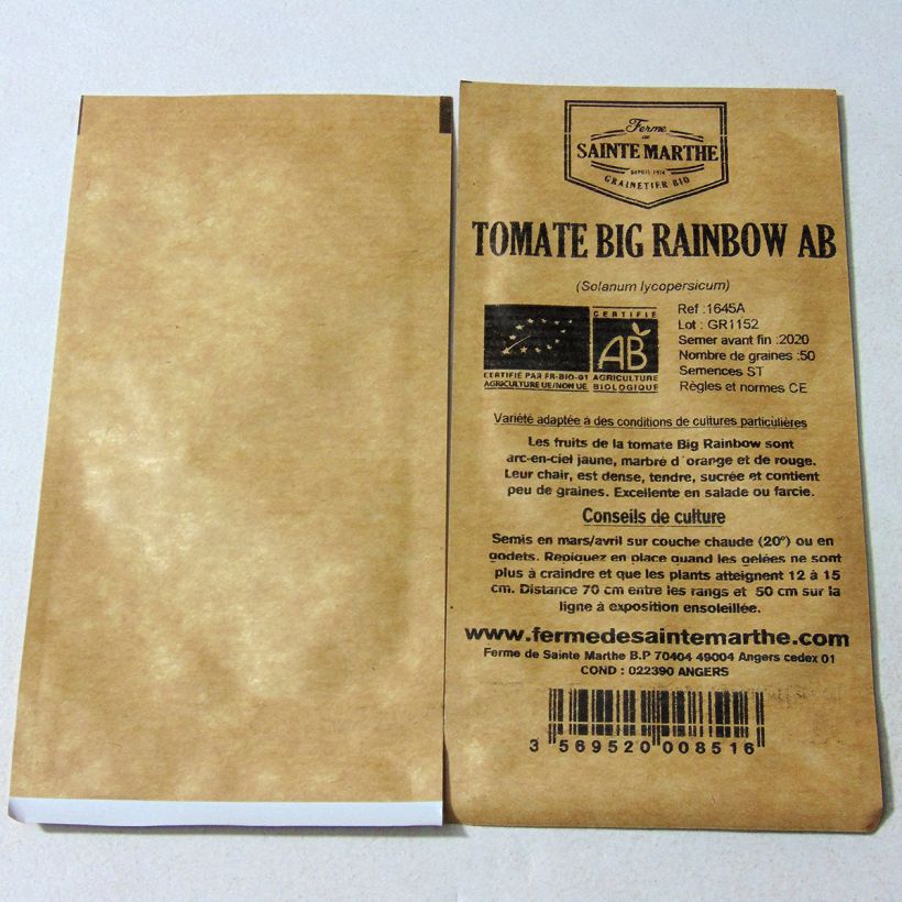 Exemple de spécimen de Tomate Big Rainbow Bio - Ferme de Sainte Marthe Graines tel que livré