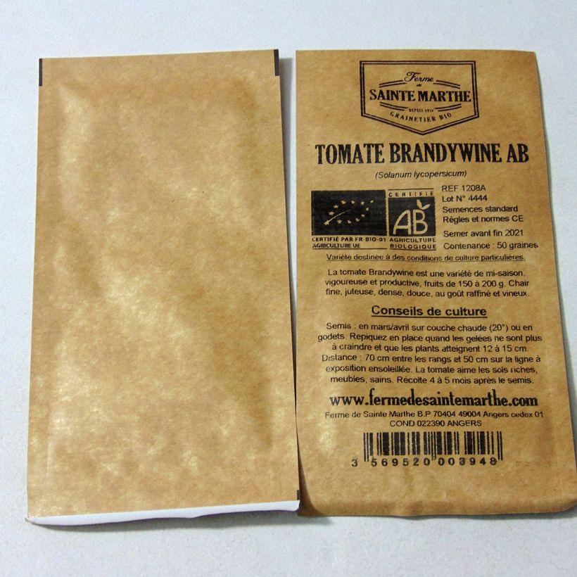 Exemple de spécimen de Tomate Brandywine Bio - Ferme de Sainte Marthe Graines tel que livré