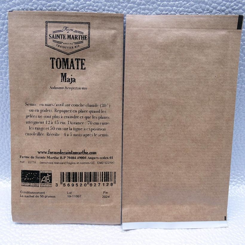 Exemple de spécimen de Tomate Maja Bio - Ferme de Sainte Marthe Graines tel que livré