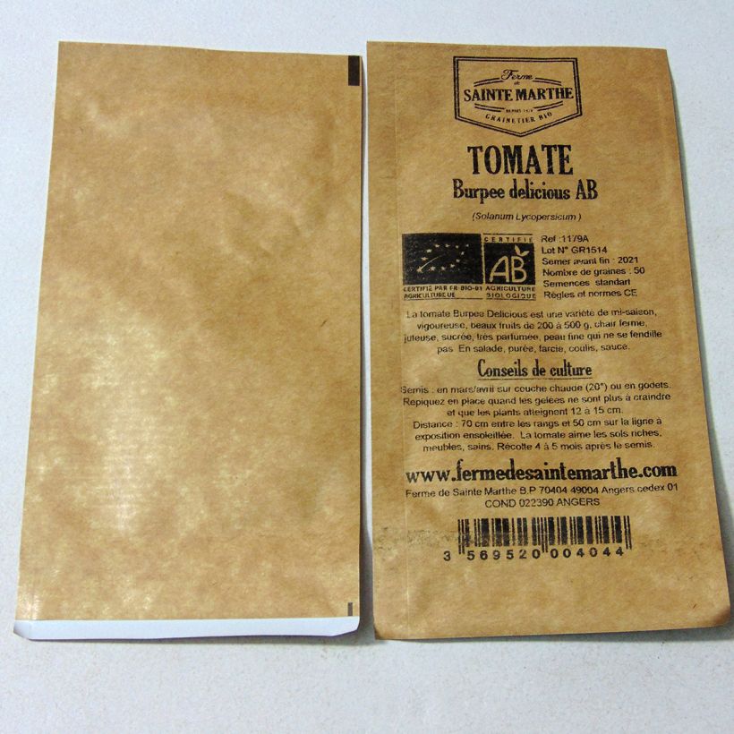 Exemple de spécimen de Tomate Burpee Delicious Bio - Ferme de Sainte Marthe tel que livré