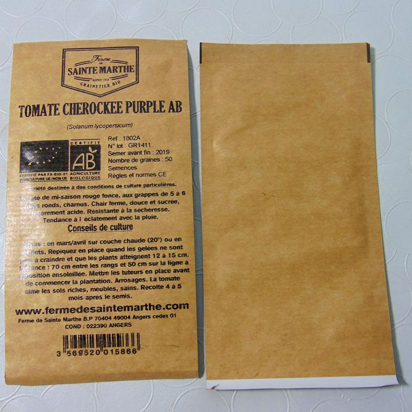 Exemple de spécimen de Tomate Cherokee Purple Bio - Ferme de Sainte Marthe tel que livré