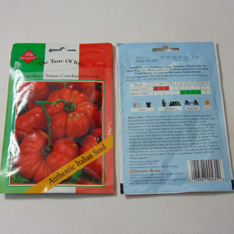 Exemple de spécimen de Tomate Costoluto Genovese Graines tel que livré