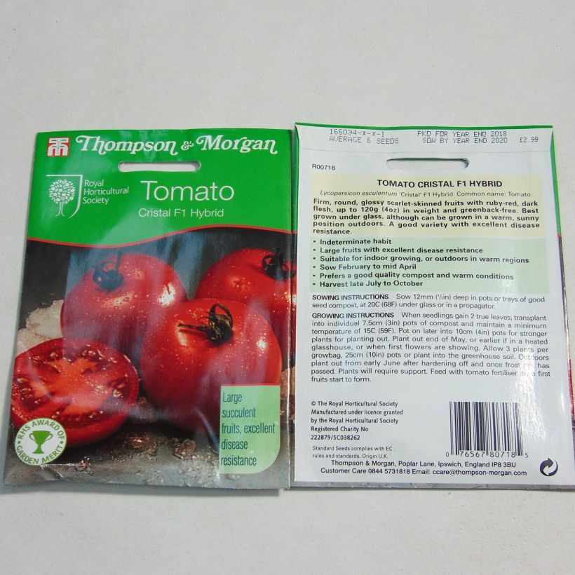 Exemple de spécimen de Tomate Cristal F1 - Tomate Grappe tel que livré