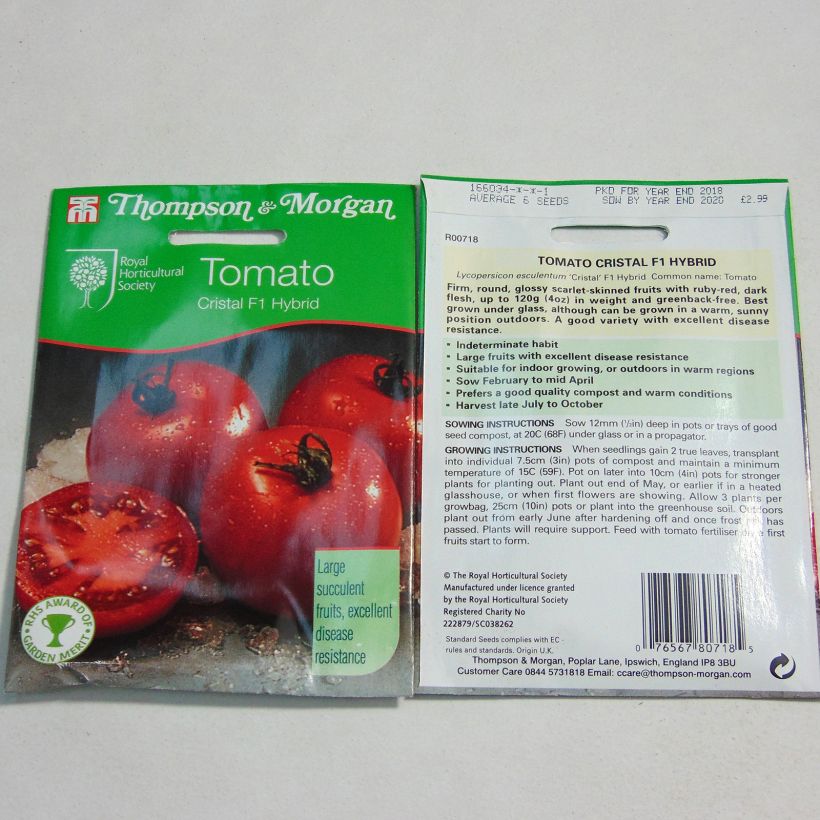 Exemple de spécimen de Tomate Cristal F1 - Tomate Grappe Graines tel que livré
