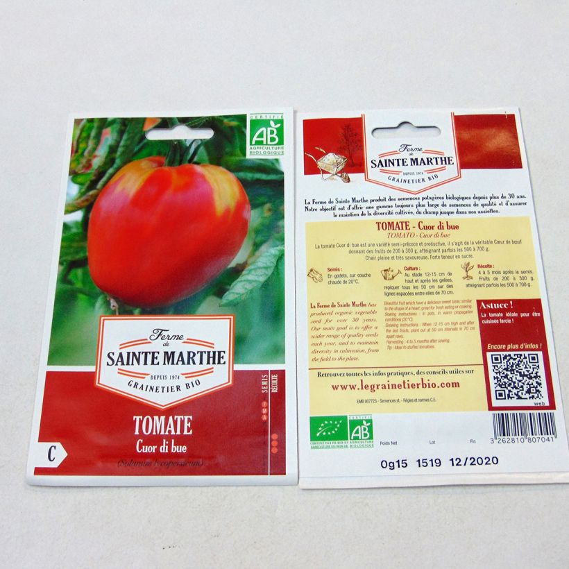Exemple de spécimen de Tomate Cuor Di Bue Bio - Cœur de Bœuf - Ferme de Sainte Marthe tel que livré