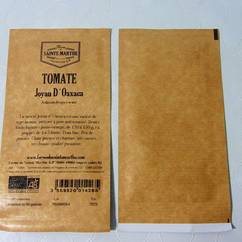 Exemple de spécimen de Tomate Joyau d'Oaxaca Bio - Ferme de Sainte Marthe Graines tel que livré