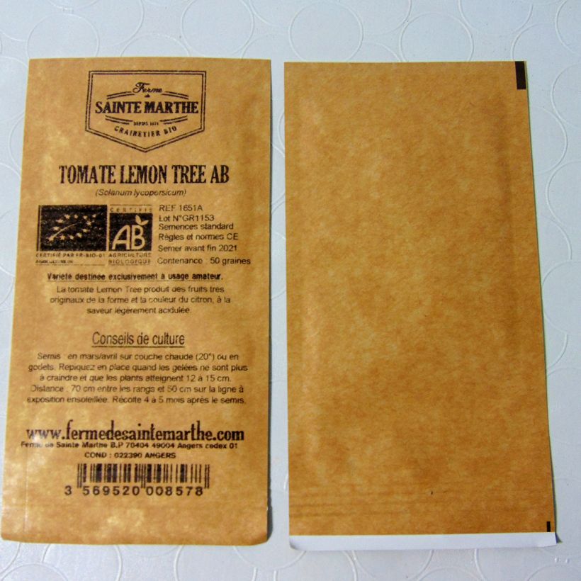 Exemple de spécimen de Tomate Lemon Tree Bio - Tomate citron - Ferme de Sainte Marthe Graines tel que livré