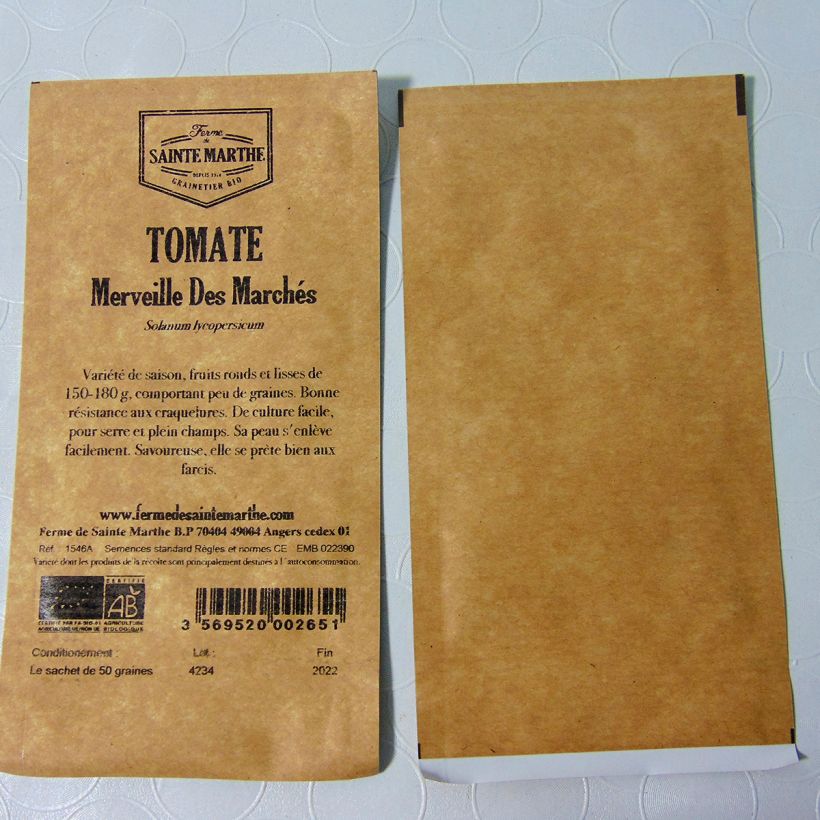 Exemple de spécimen de Tomate Merveille des Marchés Bio - Ferme de Sainte Marthe Graines tel que livré