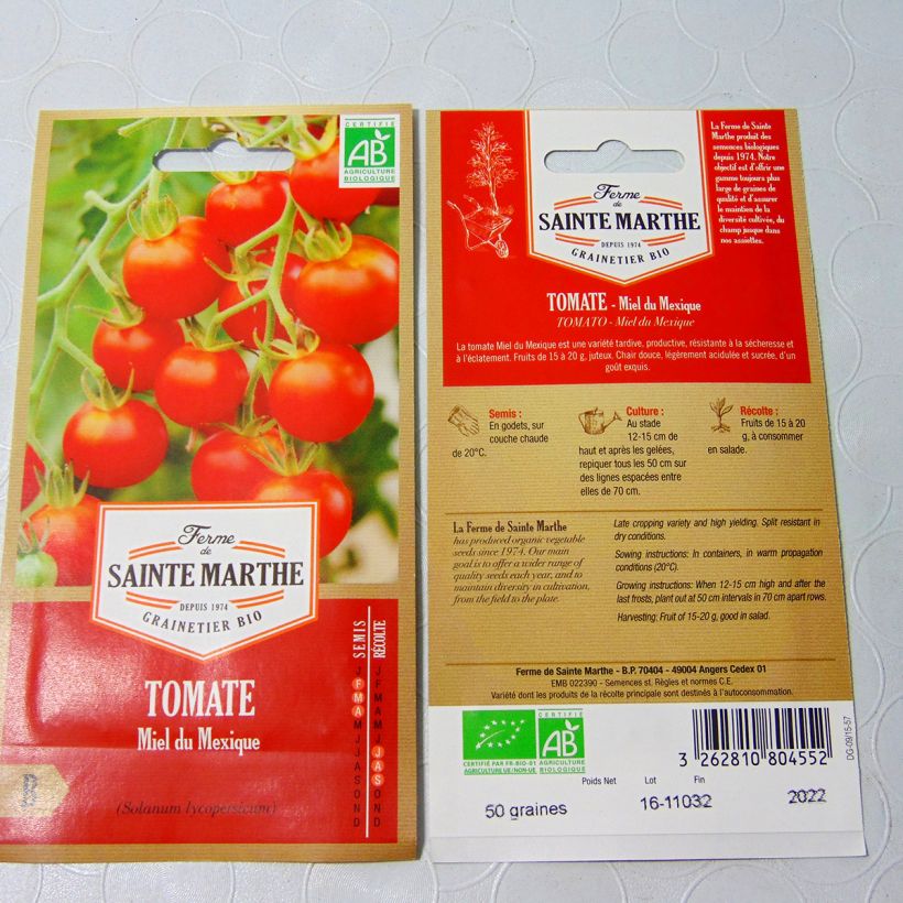 Exemple de spécimen de Tomate Miel Du Mexique Bio - Ferme de Sainte Marthe Graines tel que livré