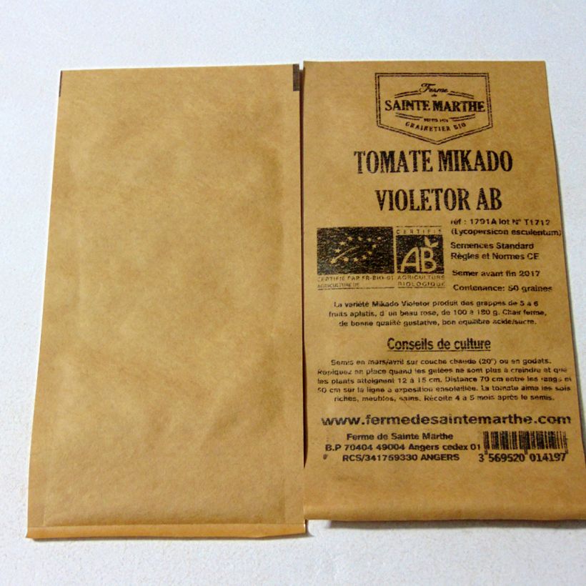 Exemple de spécimen de Tomate Mikado Violetor Bio - Ferme de Sainte Marthe Graines tel que livré